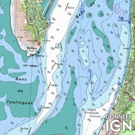 Karte der Atlantikküste - IGN und SHOM