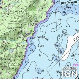 Karte der Mittelmeerküste - IGN und SHOM