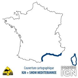 Karte der Mittelmeerküste - IGN und SHOM
