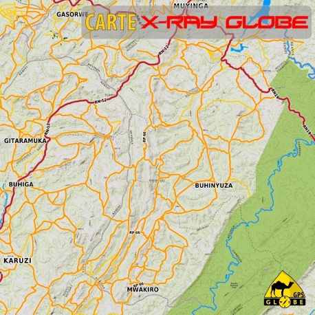 Burundi / Ruanda - X-Ray Globe - 1 : 100 000 TOPO